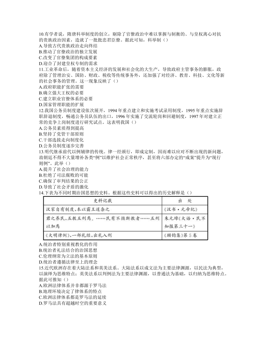 山东省济宁市兖州区2021-2022学年高二上学期期中考试历史试题（Word版含答案）