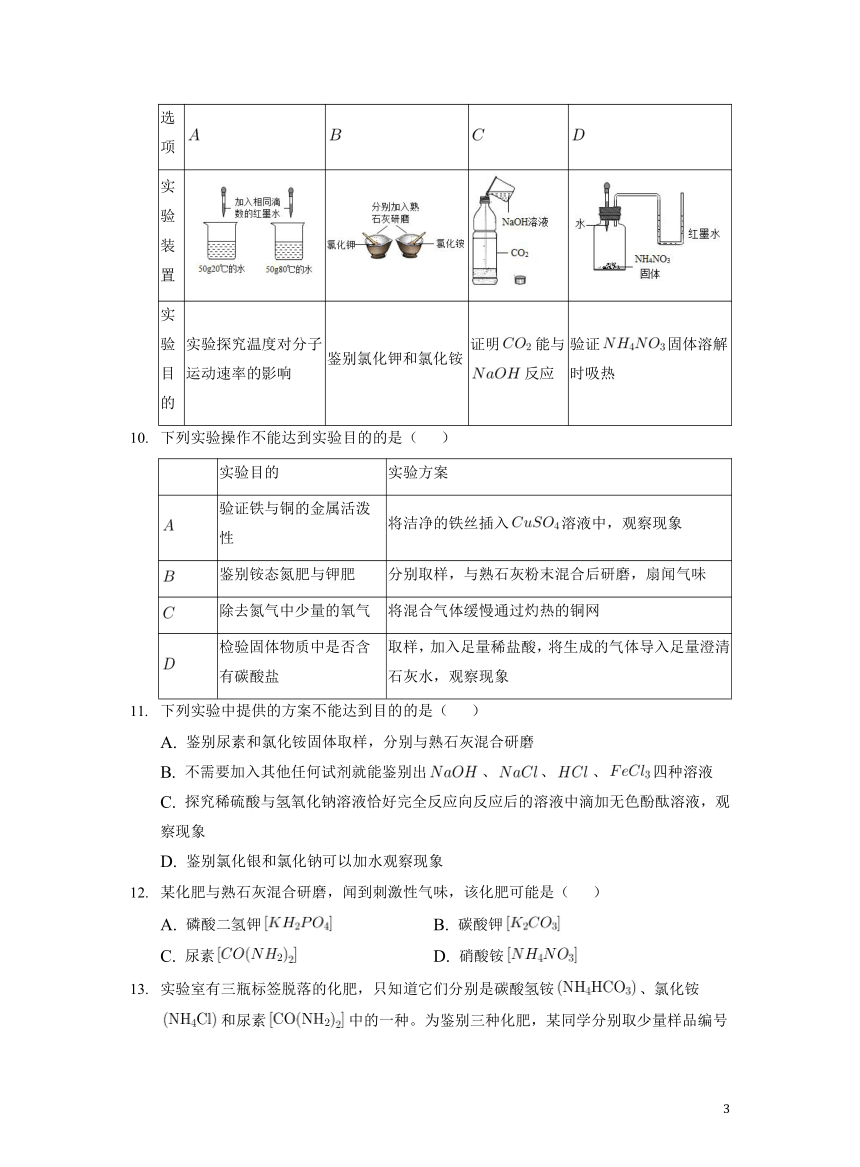 化学人教版九下：11.2 化学肥料（第2课时）课后作业(含答案)