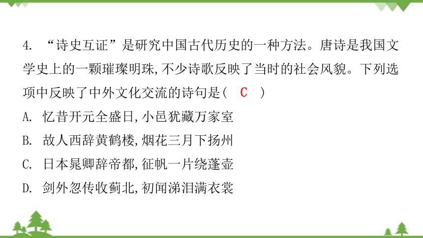 2022年中考历史第一部分 专项训练五 跨学科整合类课件（44张PPT）