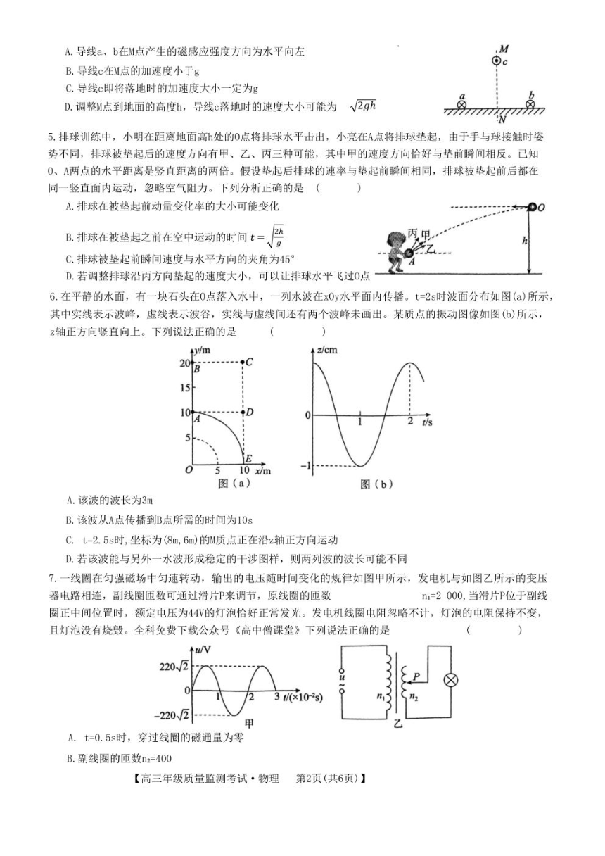 河北省2023届高三年级1月质量监测（开学考）考试物理试题（PDF版含答案）