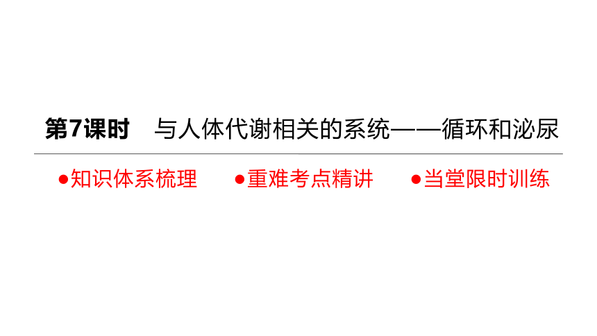 2022年浙江省中考科学一轮复习 第07课时　与人体代谢相关的系统-循环和泌尿（课件 54张PPT）