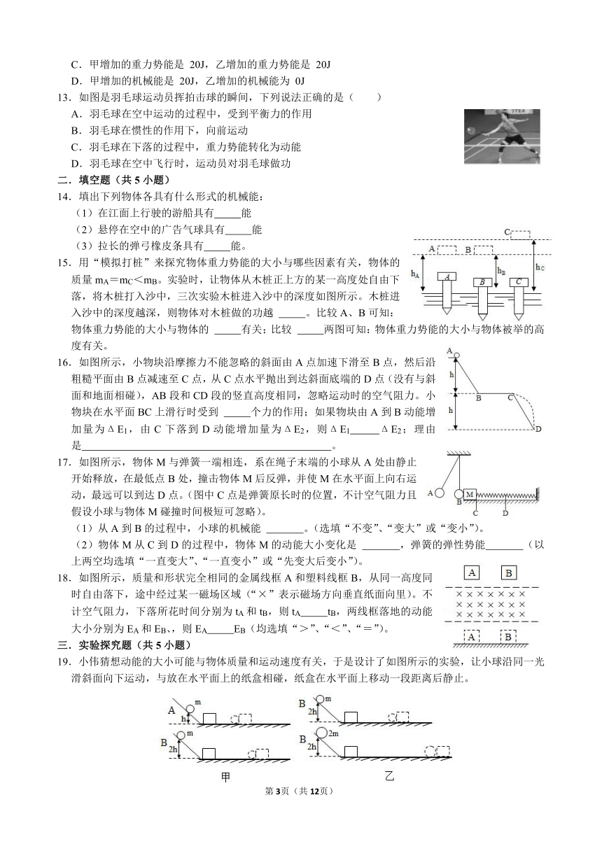 九年级上册科学【易错题训练】期中复习（3.1~3.3）（含解析）