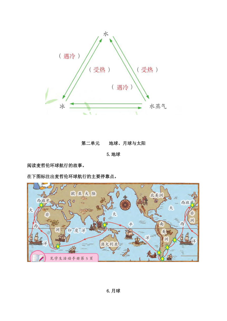 2021新苏教版科学四年级下册学生活动手册答案