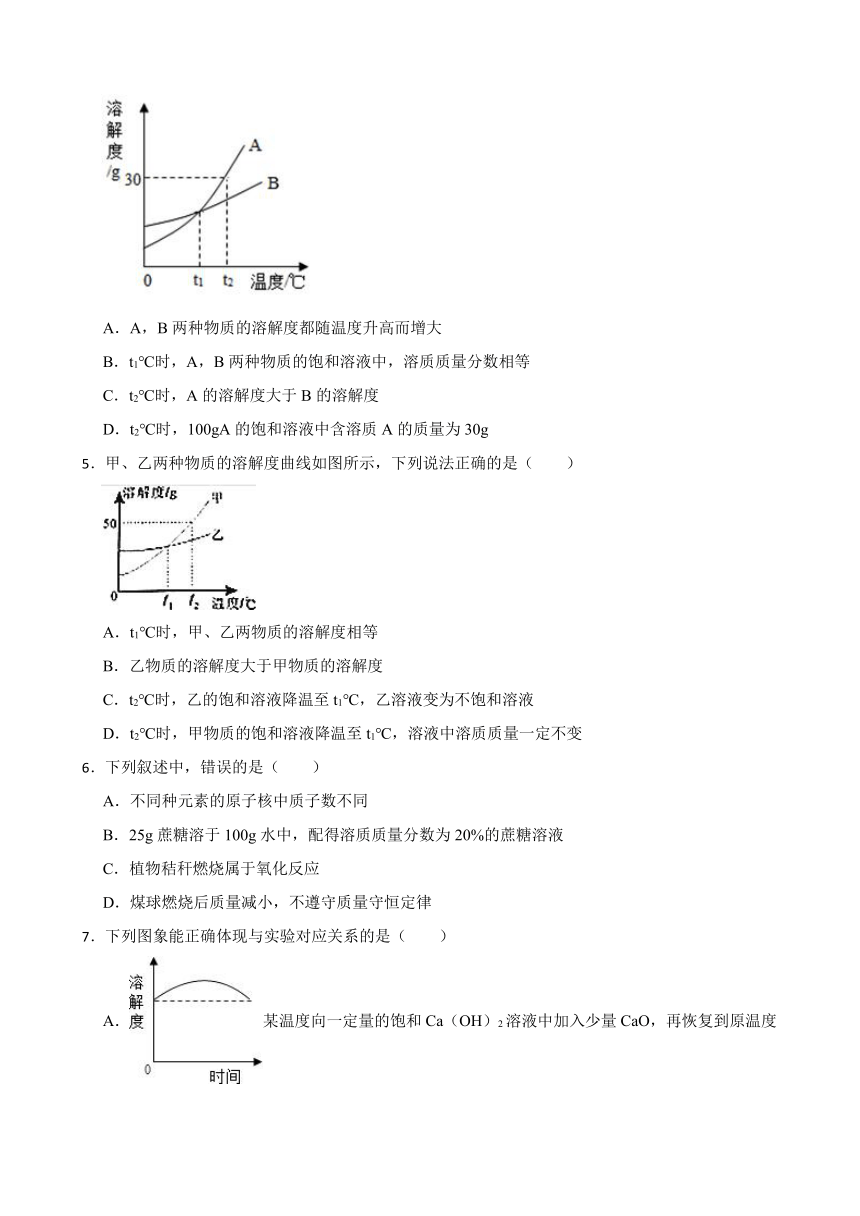 9.3 溶液的浓度 同步练习(含答案) 2022-2023学年人教版九年级下册化学