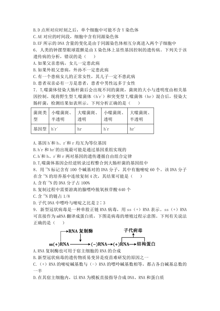 辽宁省六校协作体2020-2021学年高一下学期6月第三次联考生物试卷 Word版含答案