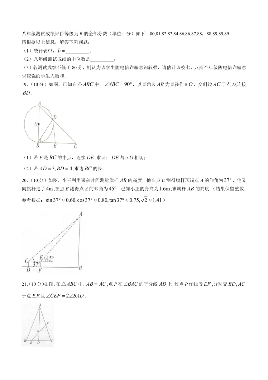 2024年贵州省毕节市金沙县全县统考一模数学模拟试题(含答案)