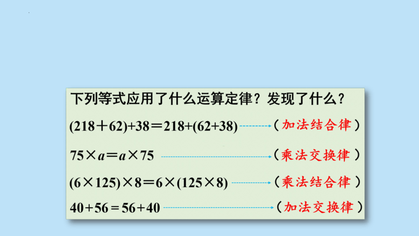 人教版四年级数学下册3.2 乘法运算律课件(共28张PPT)