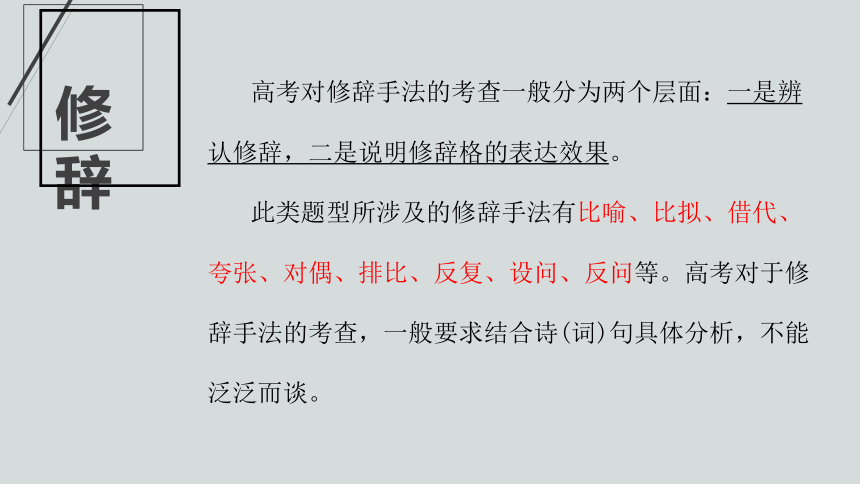 2023届高考专题复习：古代诗歌阅读精讲精练之鉴赏古代诗歌手法课件(共27张PPT)