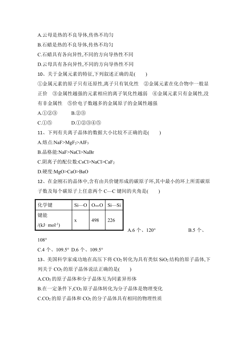 2020--2021学年高二化学鲁科版（2019）选修三第3章：物质的聚集状态与物质性质（含）答案