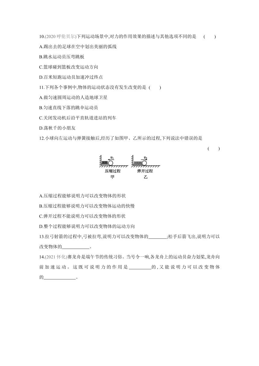 沪科版物理八年级全一册同步提优训练：6.1　力（含答案解析）