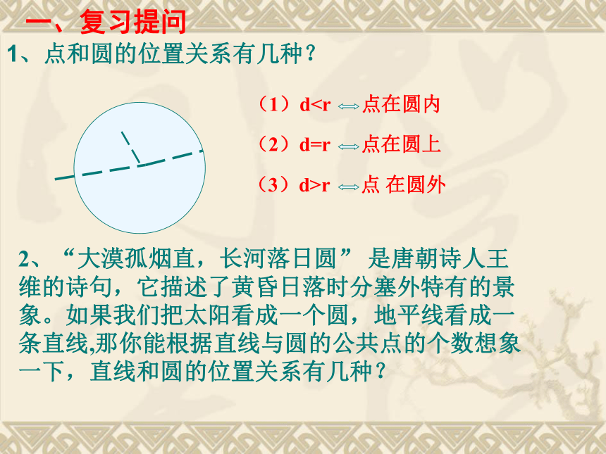 2021-2022学年人教版九年级上册-24.2.2直线和圆的位置关系课件（共17张）