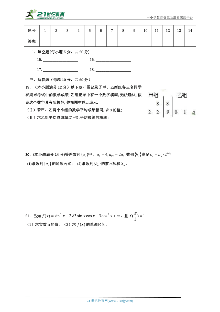 2023福建省春季高考高职单招数学模拟试题及答案word版 (15)