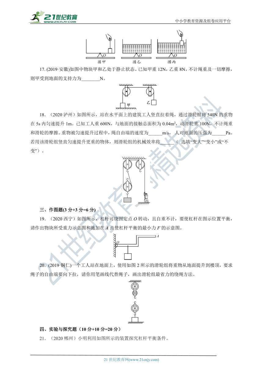 【分层专题测试】2020—2021学年人教版八年级物理下册第十二章简单机械能力提升测试卷（含解析）