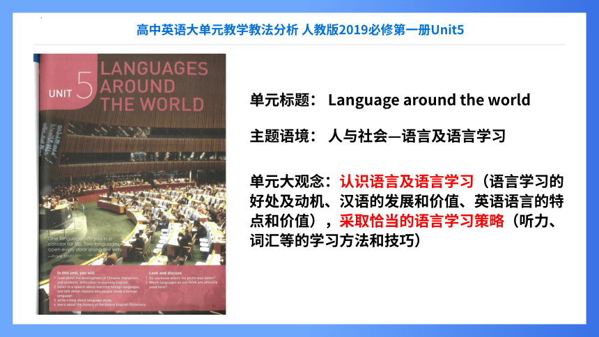 人教版（2019）必修 第一册Unit 5 Languages around the world大单元教学教法分析课件 (共43张PPT)