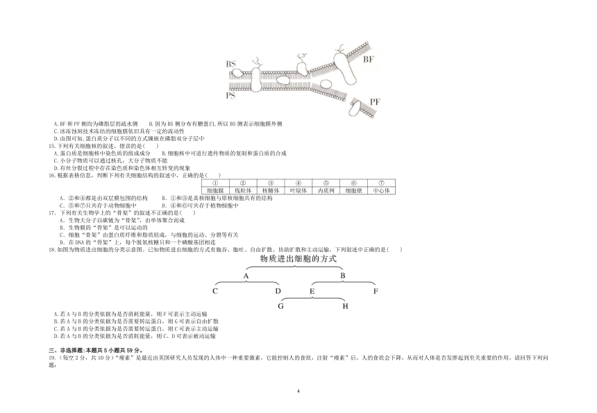 江西省吉安市吉水县高中2021-2022学年高一上学期12月月考生物试题（Word版含解析）