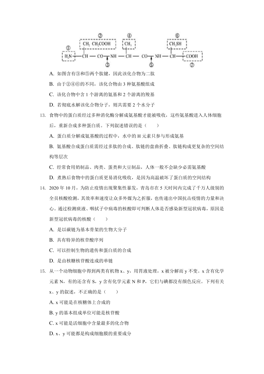 云南省丽江市古城区第一高级中学2021-2022学年高一12月月考生物试卷（Word版含解析）