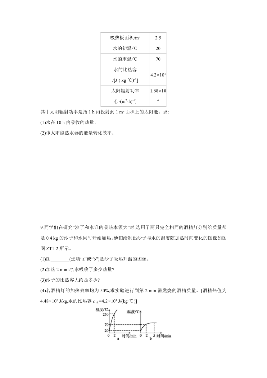 沪科版物理九年级全册课课练：专题训练  热量、热值、热机效率的计算（含答案）