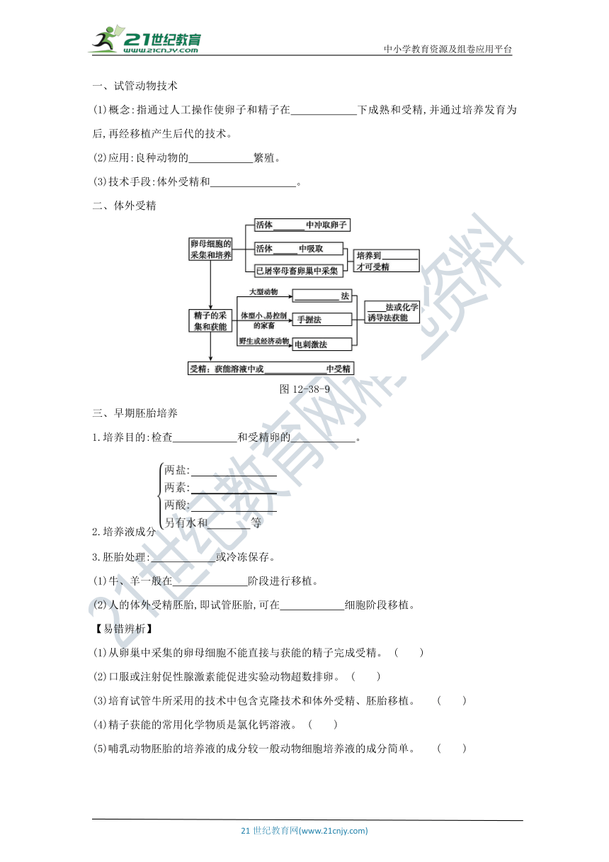 考点梳理&同步真题：第38讲   胚胎工程及生物技术的安全性和伦理问题（含答案详解）