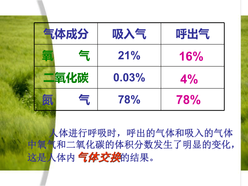 苏教版生物七年级下册 第十章 第四节 人体内的气体交换课件(共15张PPT)