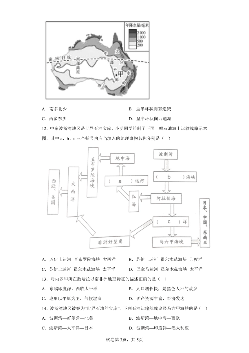 2.1 大洲和大洋 练习 （Word 含答案）