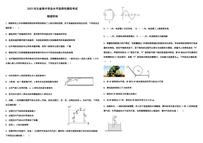 2023届河北省高中学业水平选择性考试物理模拟试题（6月）（含答案）