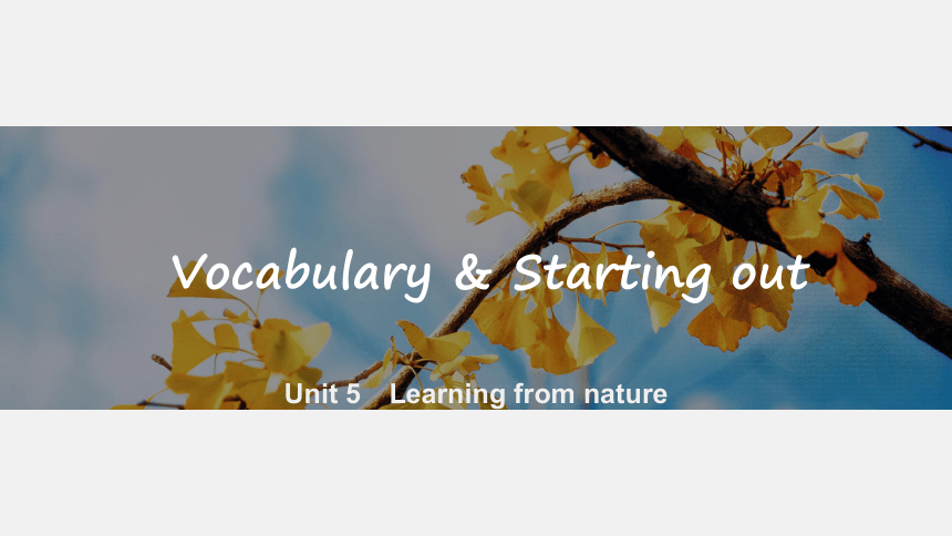 外研版（2019） 选择性必修 第三册  Unit5 Learning from nature Vocabulary & Starting out课件(共22张PPT，内嵌视频)