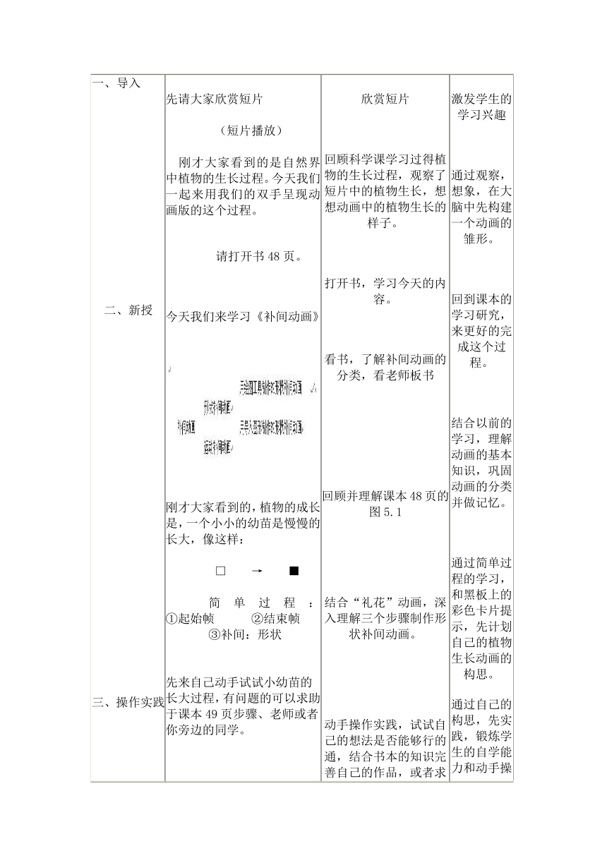 电子工业版（宁夏）五下信息技术 5.1形状补间动画 教案