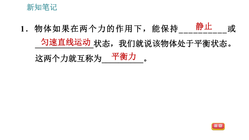 沪科版八年级下册物理习题课件 第7章 7.3   力的平衡（26张）