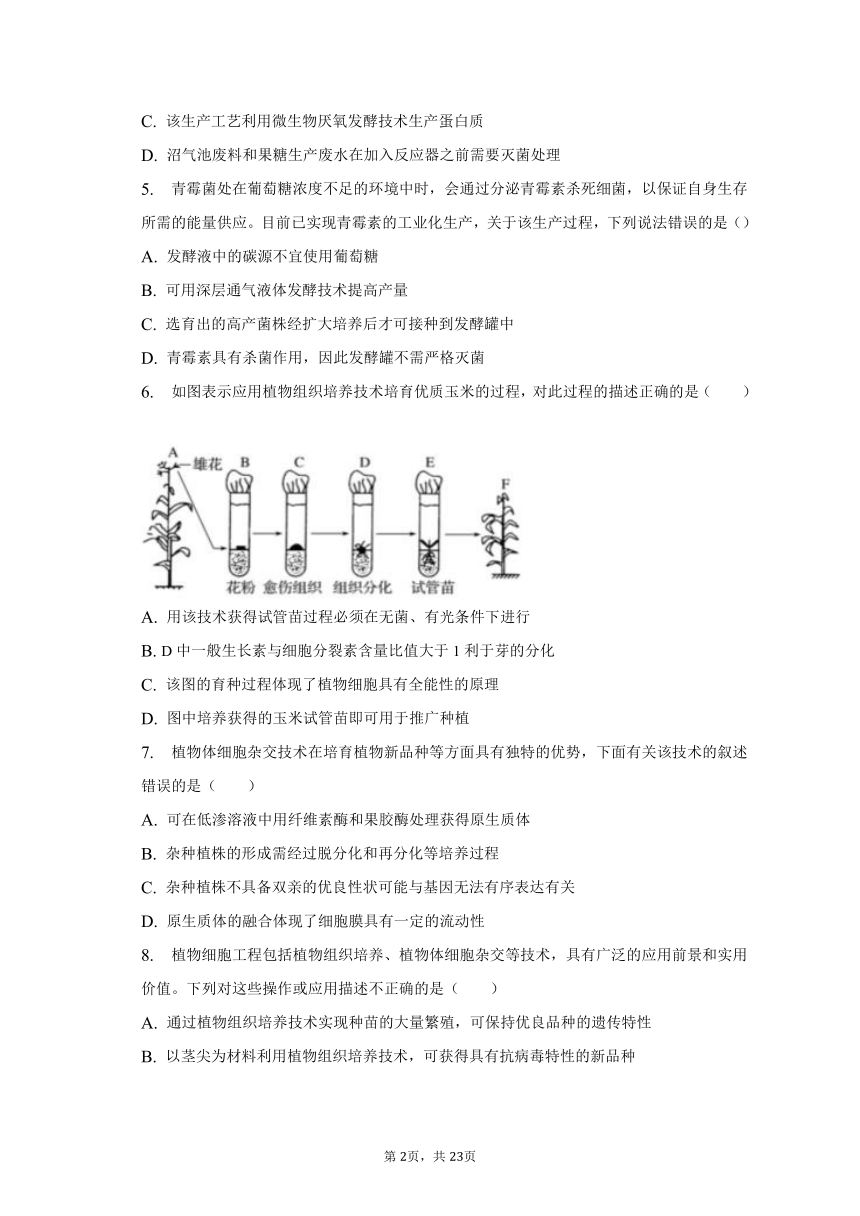 2022-2023学年广东省广州市重点中学高二（下）期中生物试卷-普通用卷（有解析）