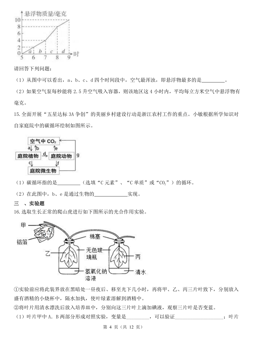 第3章 空气与生命 综合训练（3.6-3.8，含解析）