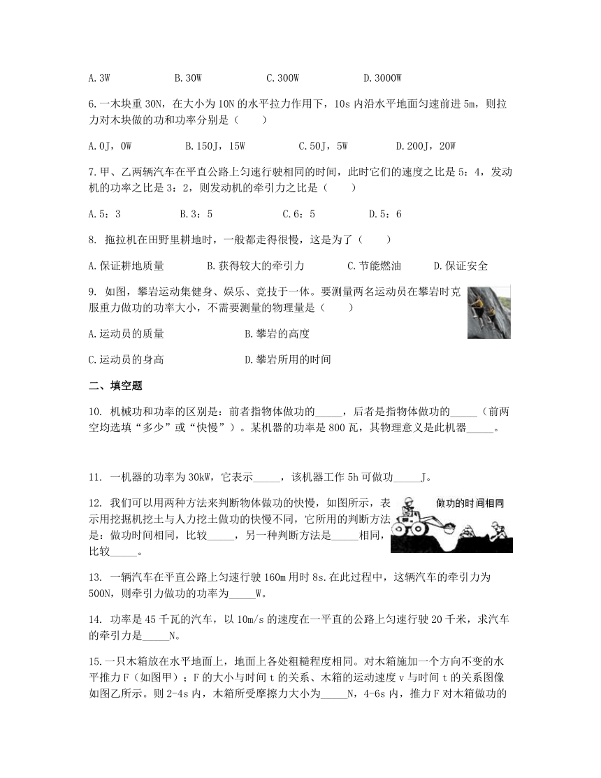 【八九衔接】九年级上册 知识预习04 功率-2021年八升九物理暑假作业（苏科版）（含答案）