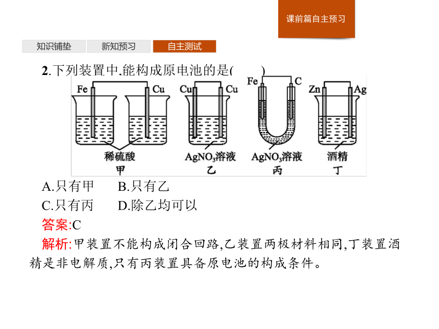 化学人教版（2019）必修第二册 6.1.2化学反应与电能 课件 （40张PPT））