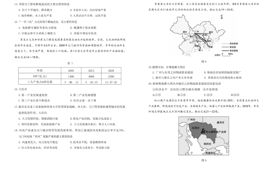 山东省夏津县2022-2023学年高二下学期2月月考地理试卷（含答案）