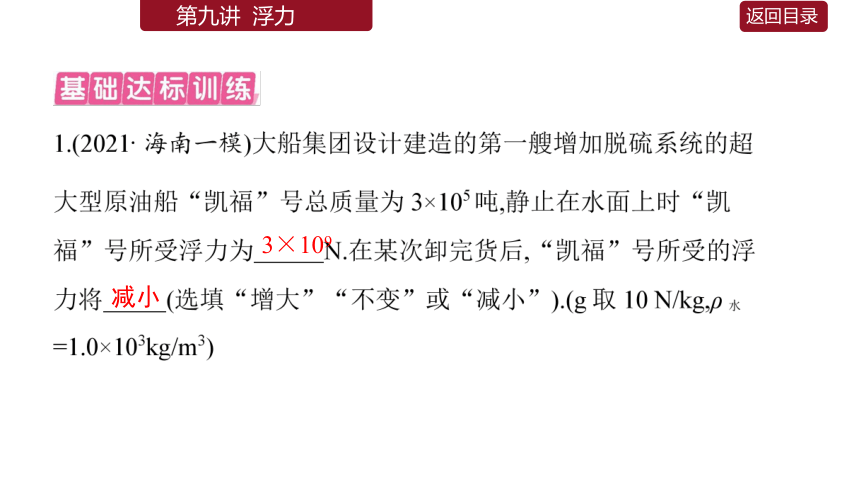 【中考2022】初中物理一轮真题精练 09浮力 习题课件（44张PPT）