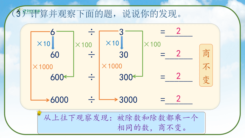 《商的变化规律(1)》（课件）人教版四年级数学上册(共31张PPT)