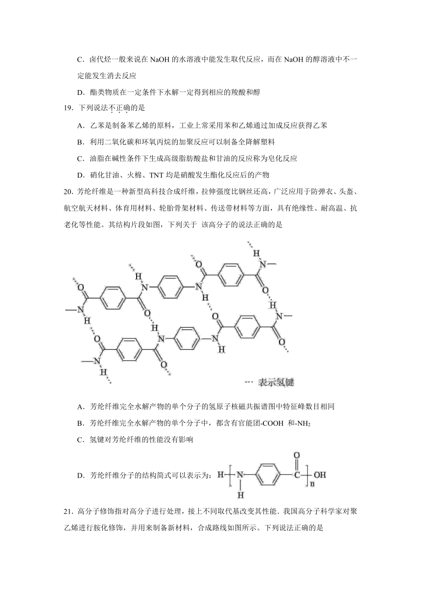 5.1合成高分子的基本方法 课时训练 高二下学期化学人教版（2019）选择性必修3