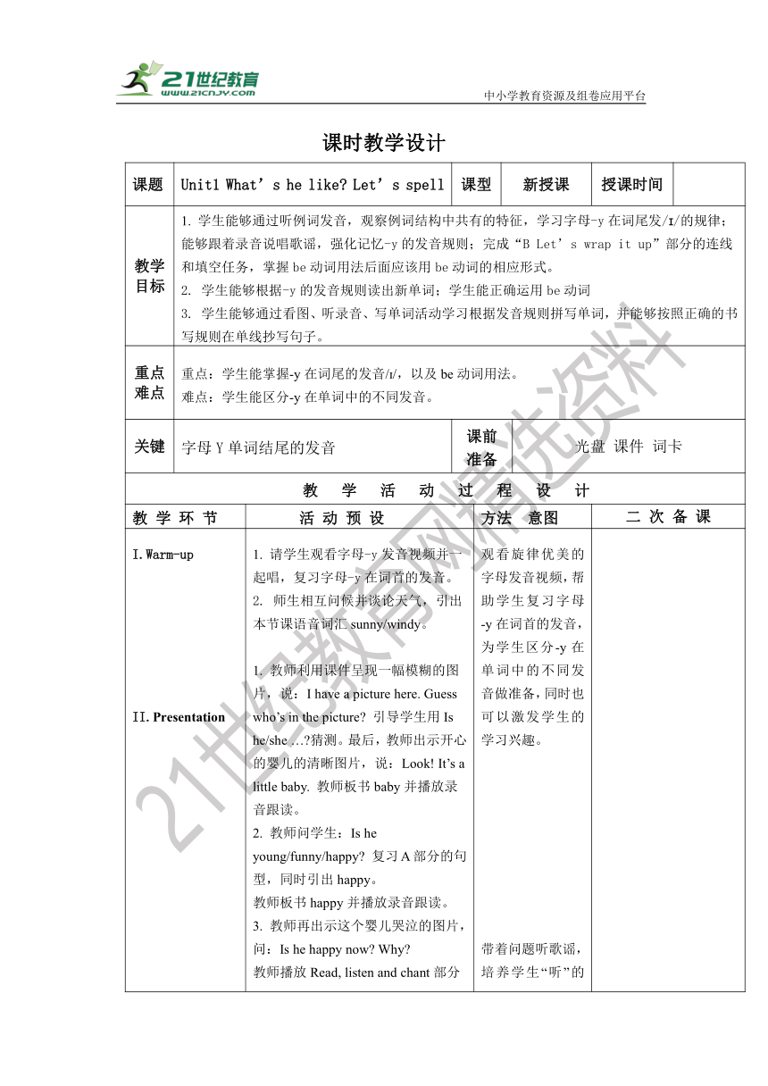 Unit1 What’s he likeA Let’s spell 优质教案