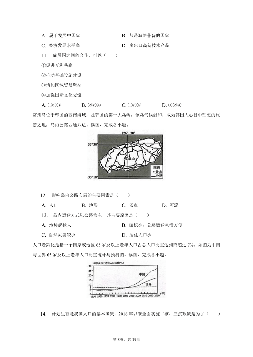 2023年山东省济宁市任城区中考地理一模试卷（含解析）