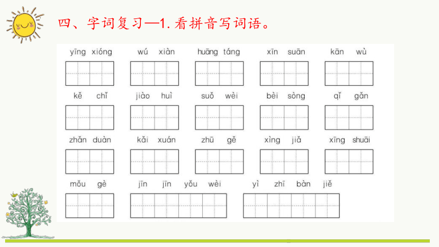 五年级上册语文部编版第八单元复习【第一课时】  课件