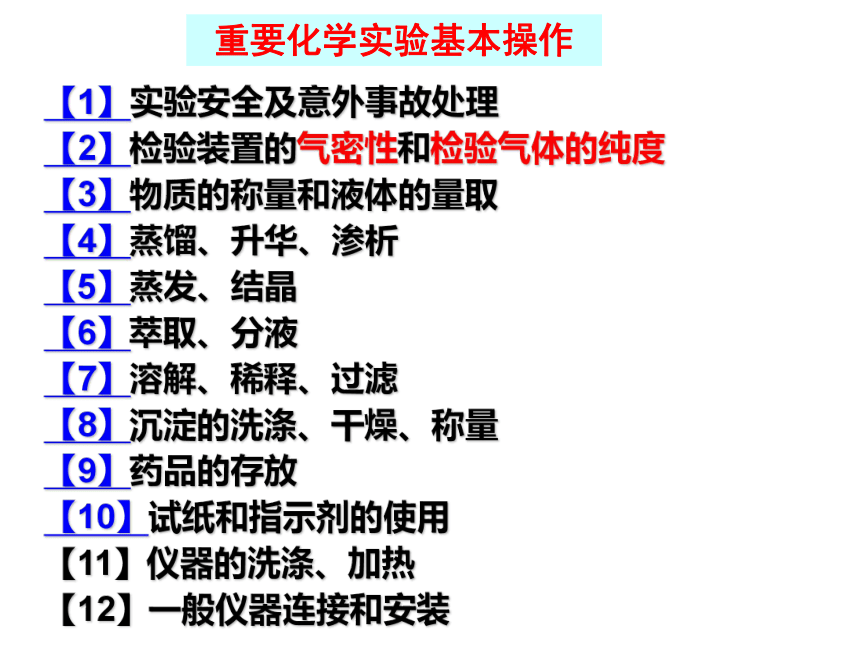 2021年高考化学三轮冲刺 实验知识总复习 课件（90张ppt）