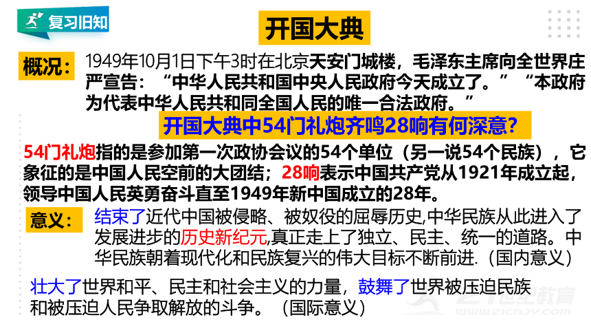 第一单元 中华人民共和国的成立和巩固   单元复习课件（22张PPT）