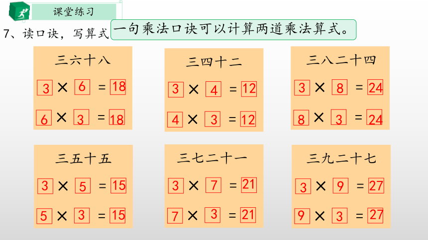西师大版二年级上册1.3.3  3的乘法口诀课件(共12张PPT)