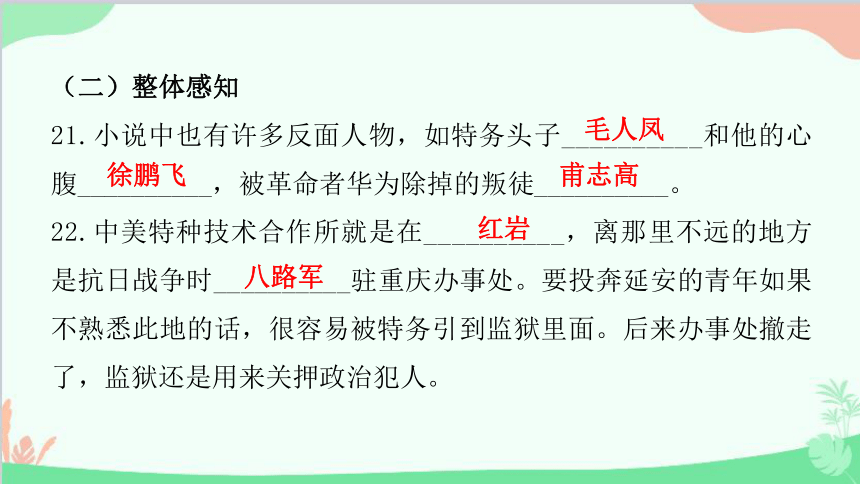 2023年中考语文名著阅读复习-《红岩》课件(共30张PPT)