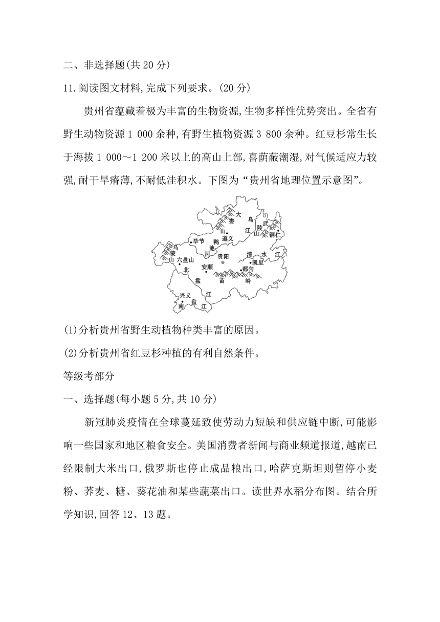 地理高中人教版（新教材）必修第二册 课时素养检测同步练习：3.1 农业区位因素及其变化 Word版含解析