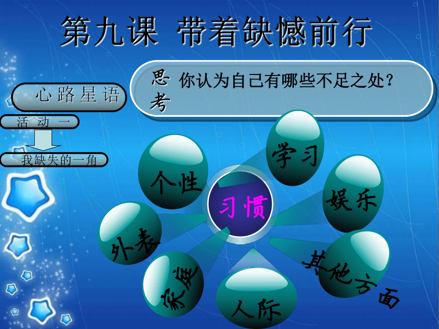 鄂科版心理健康八年级 9.带着缺憾前行 课件（13张）