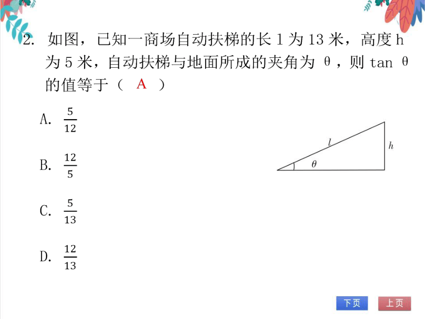 【北师大版】数学九年级（下）1.1.1 正切 习题课件