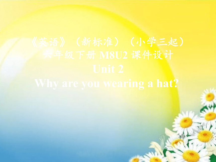 Module 8  Unit 2 Why are you wearing a hat?课件（13张PPT）