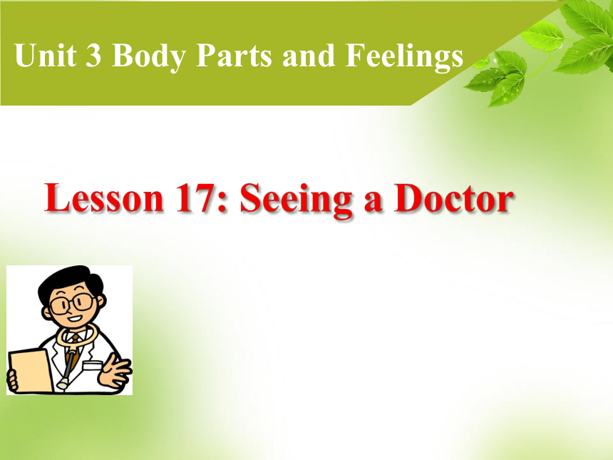 冀教版七年级上册Unit 3 Body Parts and Feelings Lesson 17 课件(共15张PPT)
