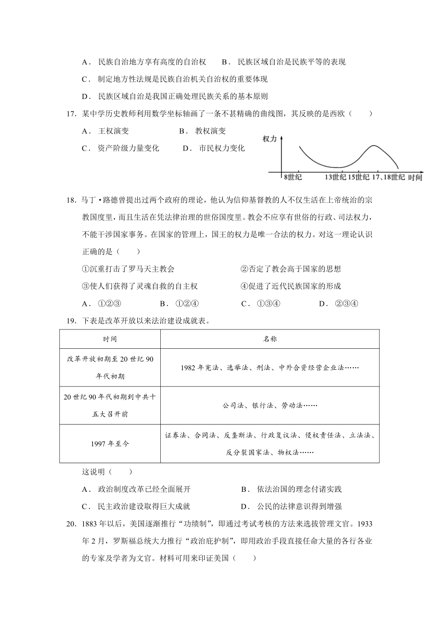 黑龙江省巴彦县第三高级中学2021-2022学年高二上学期11月月考历史试题（Word版含答案）