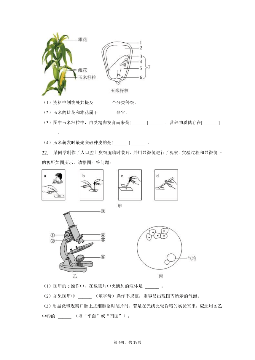 2022-2023学年吉林省四平市八年级（下）期中生物试卷（含解析）